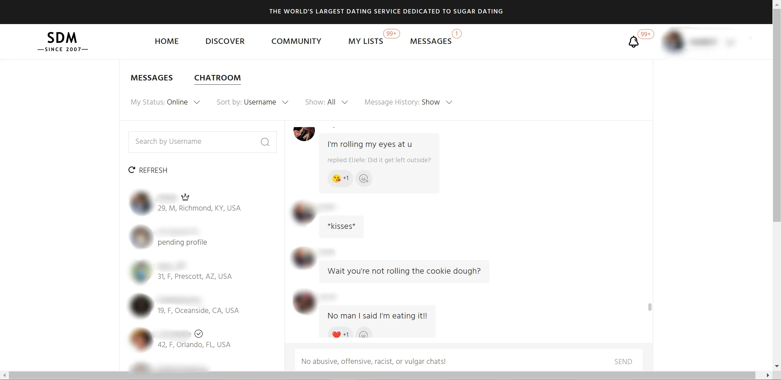 sugar daddy chat room